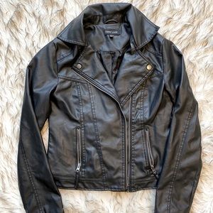 Black Faux Leather Jacket Size S / Black Leather